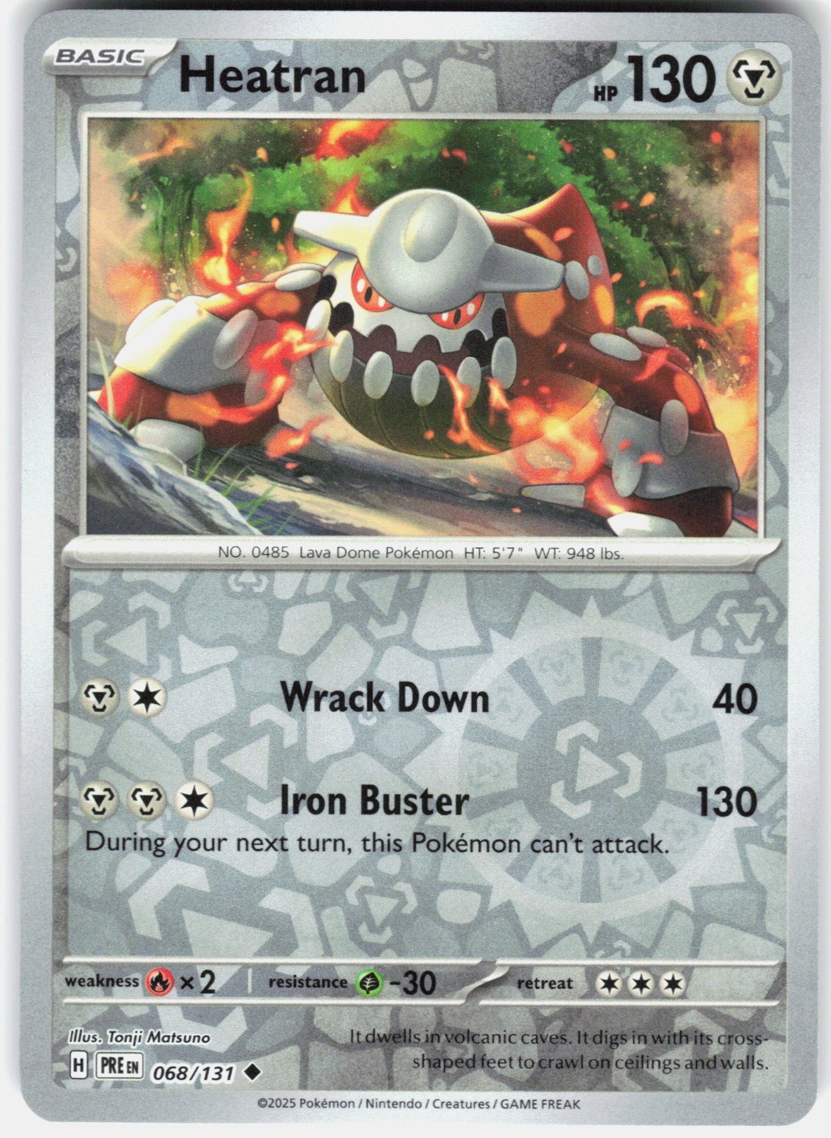 Heatran Reverse Holo SV: Prismatic Evolutions 068/131 NM Tonji Matsuno