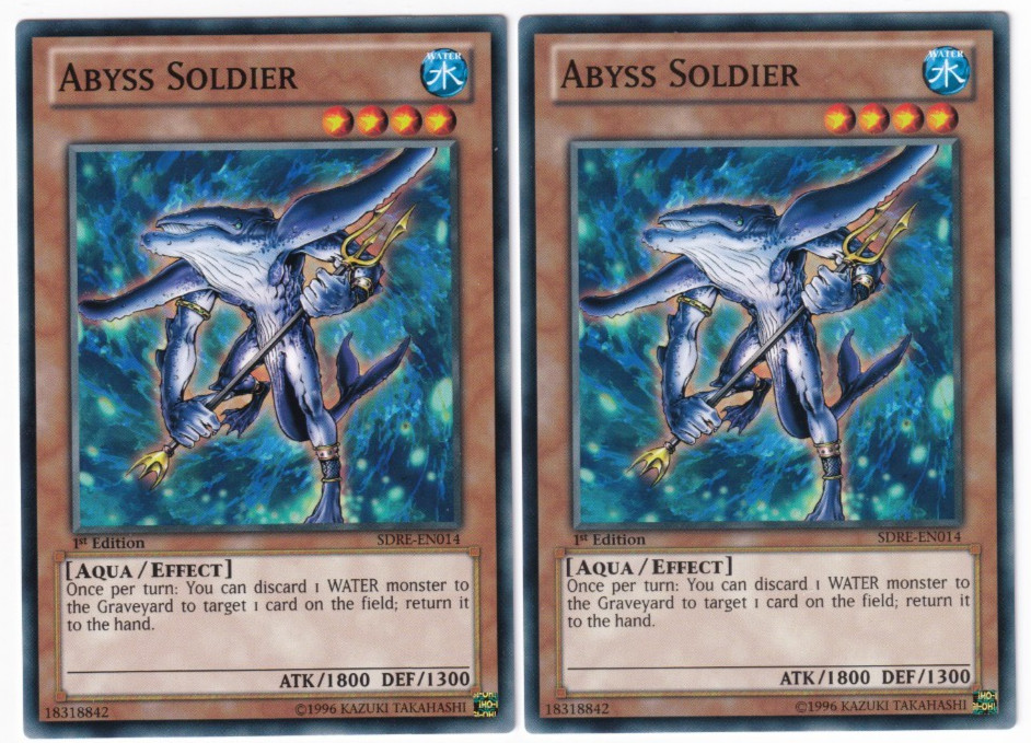 2x Abyss Soldier – (SDRE-EN014 – 1st Ed – Common) – NM – Yugioh