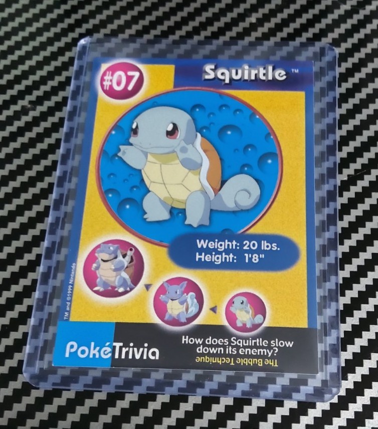 LP Squirtle Non Perforated #07 Pokemon Burger King PokeTrivia Original 1999