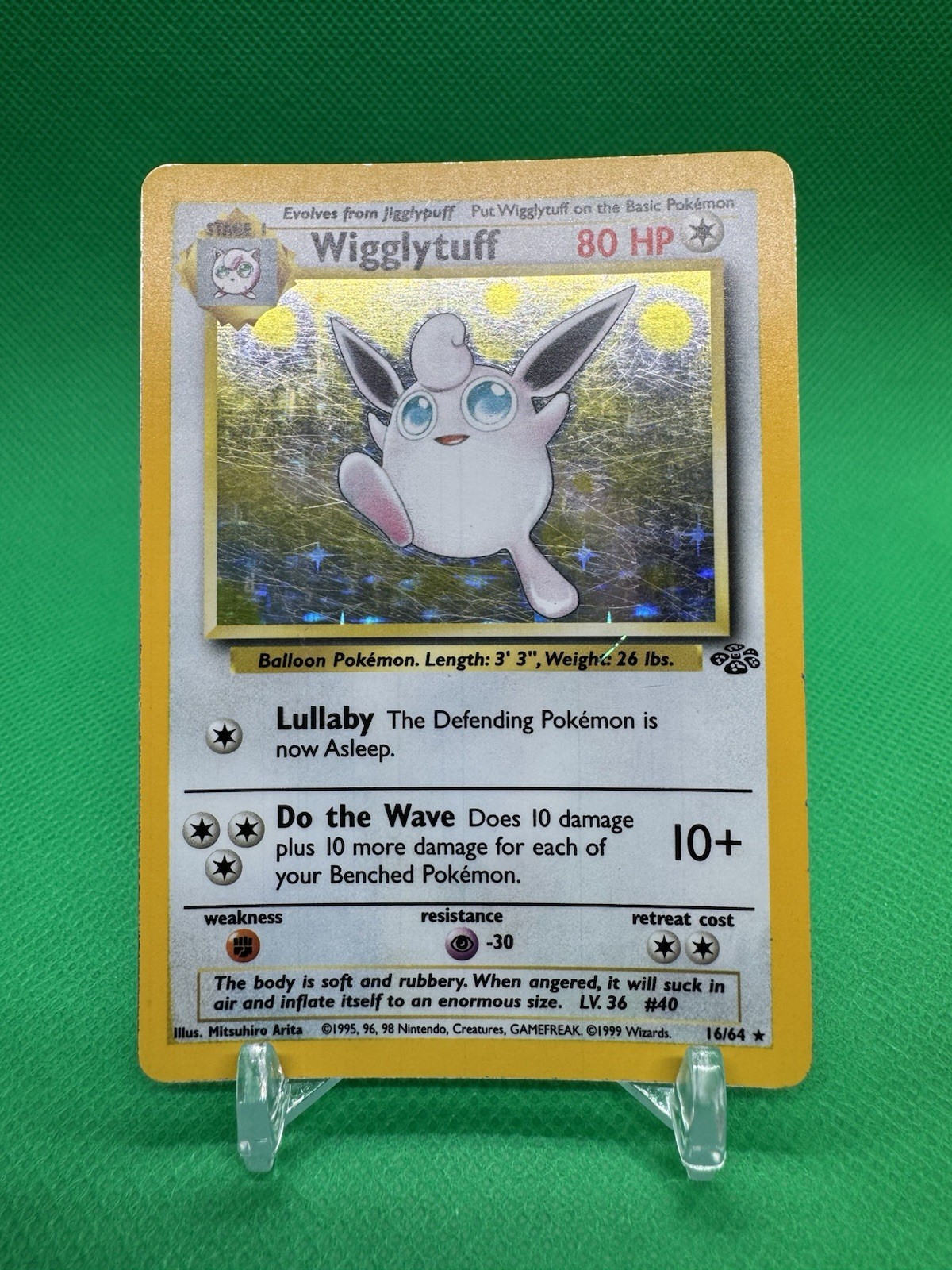 Pokémon TCG Wigglytuff Jungle 16/64 Holo Unlimited Holo Rare