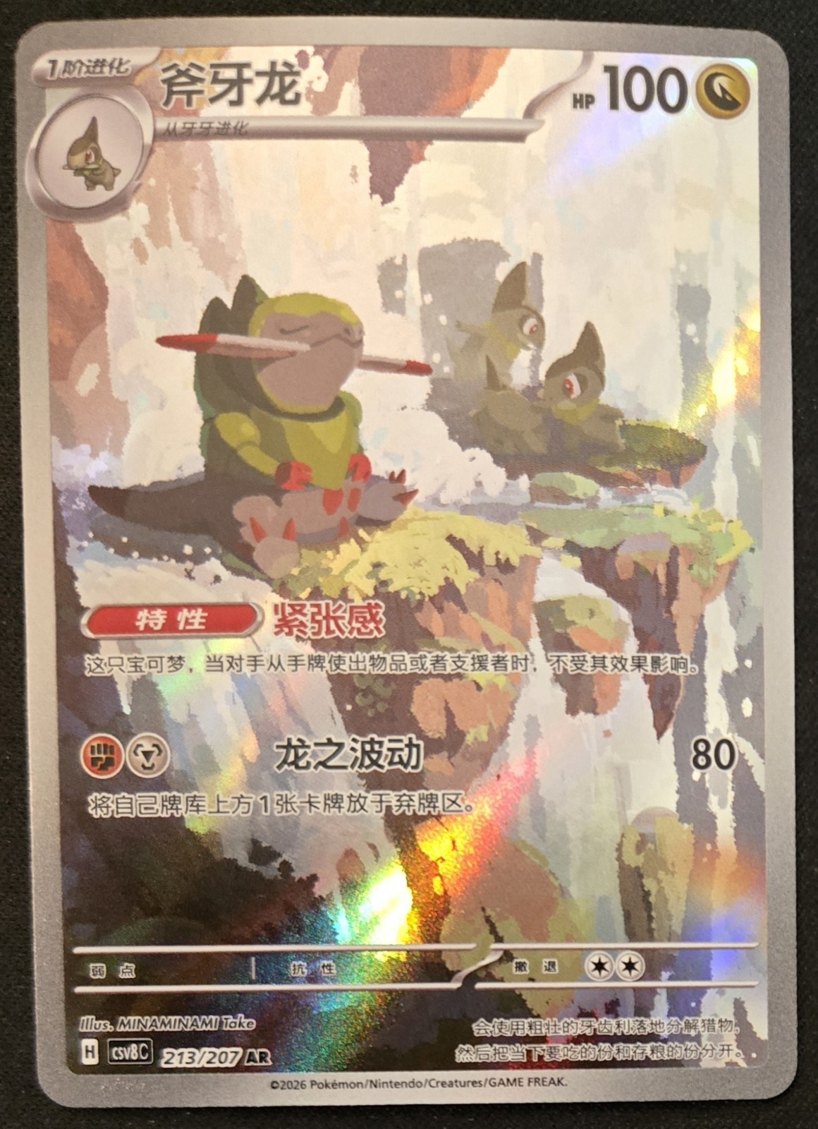 Chinese Fraxure 213/207 csv8 Scarlet & Violet Art Rare Holo Pokémon TCG 2025 NM