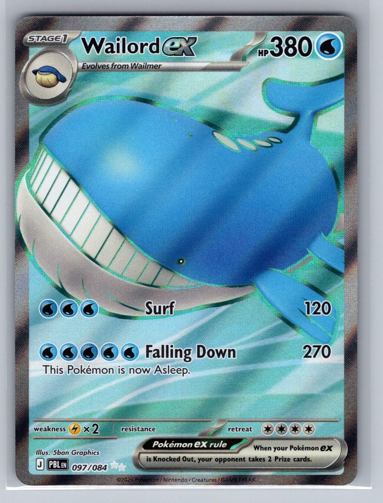 Wailord ex Holo Ultra Rare ME05: Pitch Black 097/084 NM
