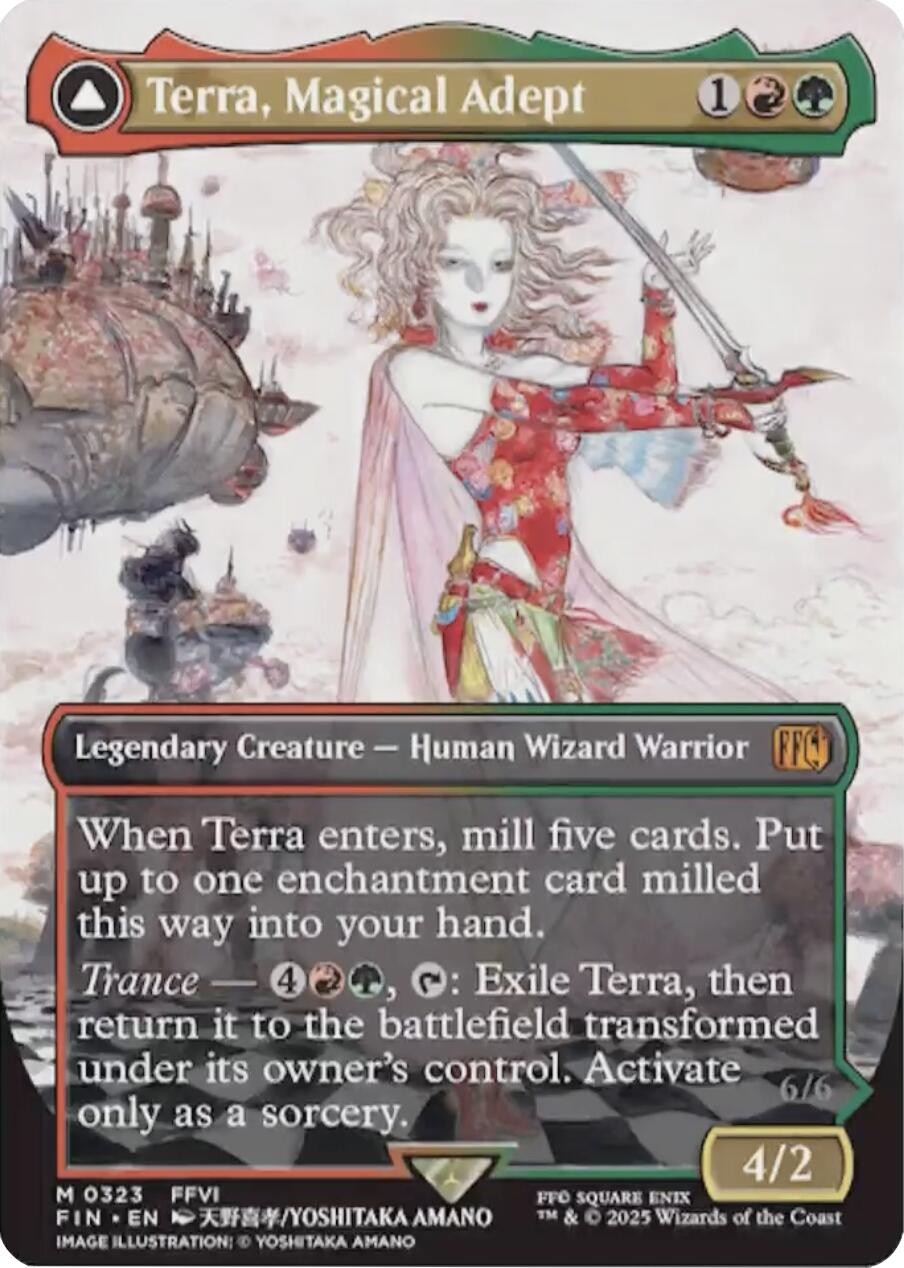 Terra, Magical Adept (Borderless) #323 *Foil* (LP) FINAL FANTASY MTG