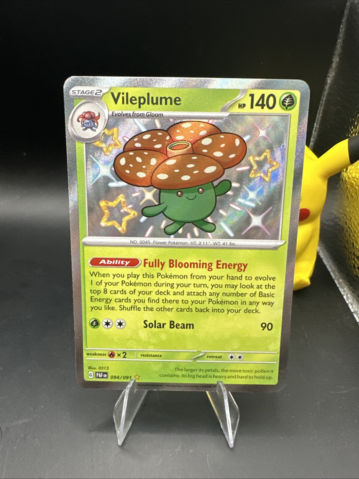 Vileplume 094/091 Pokemon SV: Paldean Fates Shiny Rare Holo – Near Mint