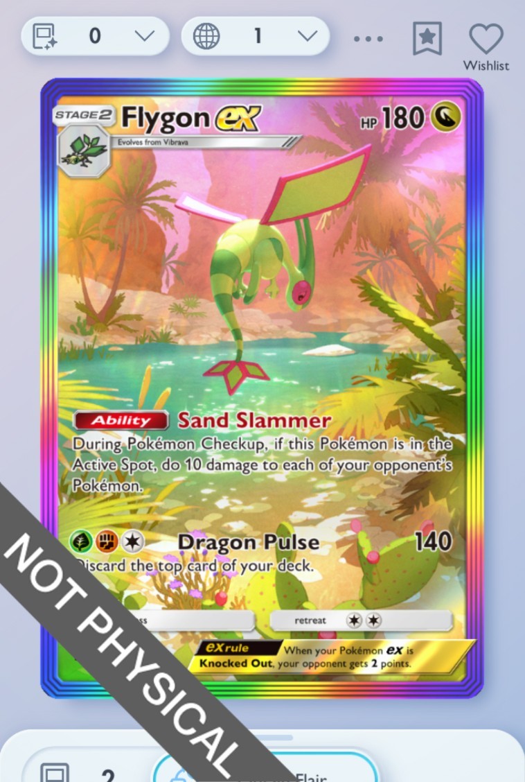 Pokemon TCG POCKET – Flygon Rainbow Rare 2⭐, Pulsing Aura, English