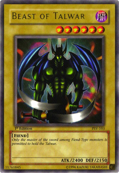 Yugioh! HP Beast of Talwar – PSV-103 – Ultra Rare – 1st Edition Heavily Played,