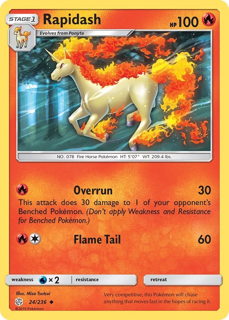 Rapidash (24/236) Uncommon NM SM12 SM – Cosmic Eclipse Pokemon TCG