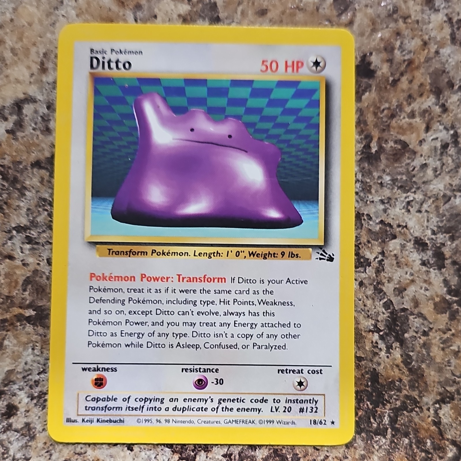 Wizards of the Coast Ditto 18/62 Fossil Unlimited Regular EN 1999 Rare 50 HP