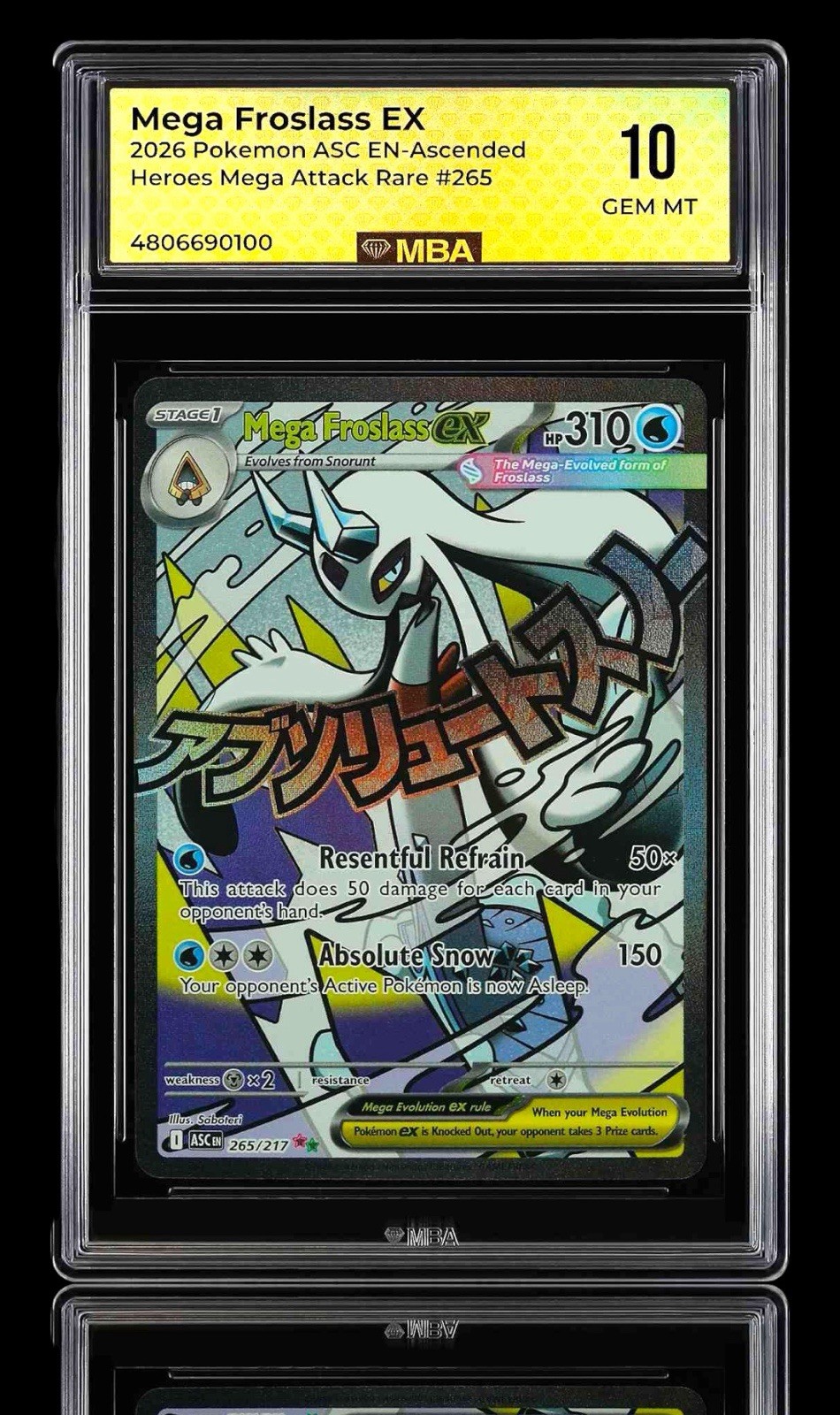 💎 Mega Froslass ex #265 Ascended Heroes Holo MBA GRADE 10! SHOOT OFFER!💨