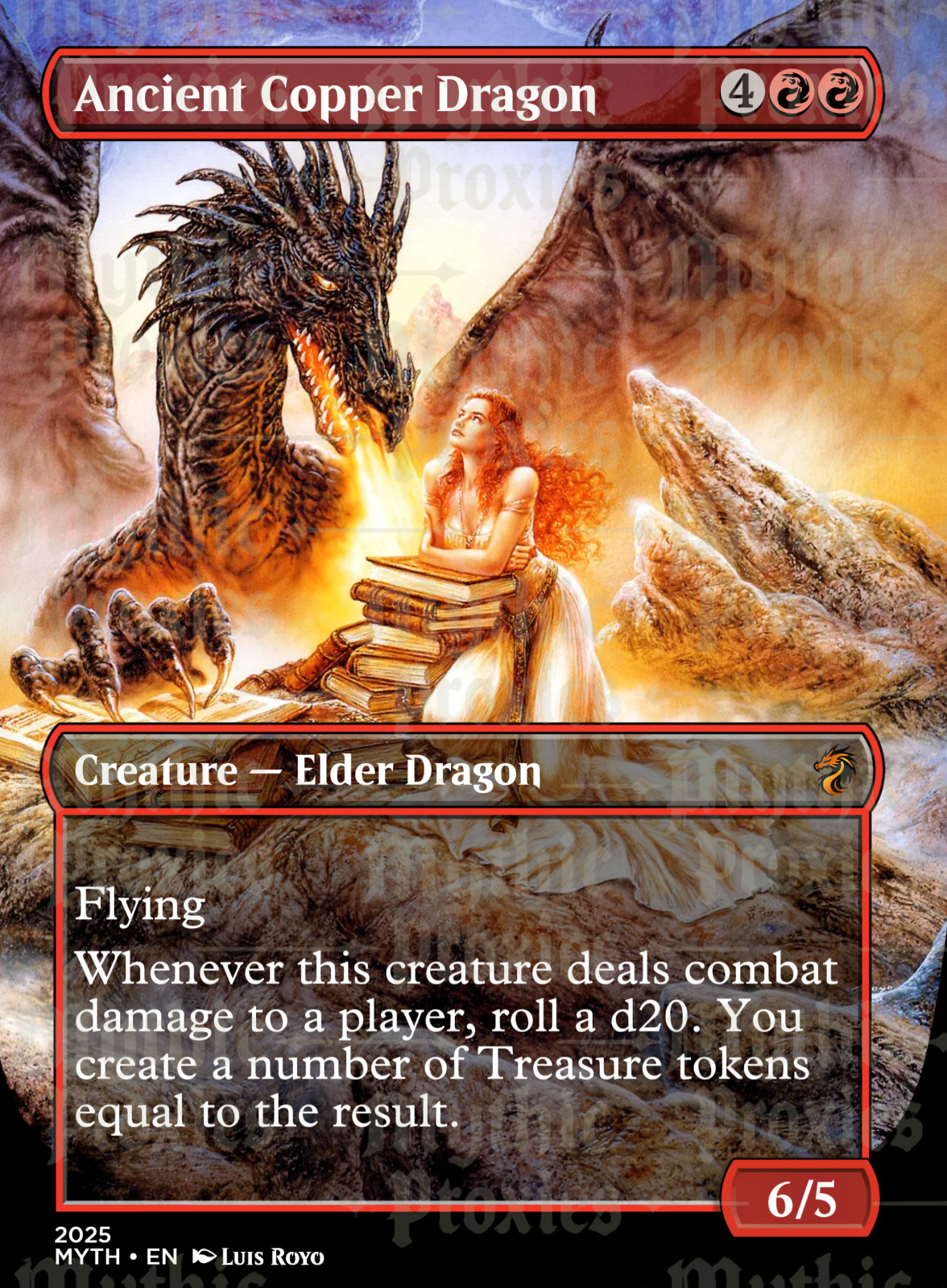 Ancient Copper Dragon High Quality Altered Art Custom Playtest Card