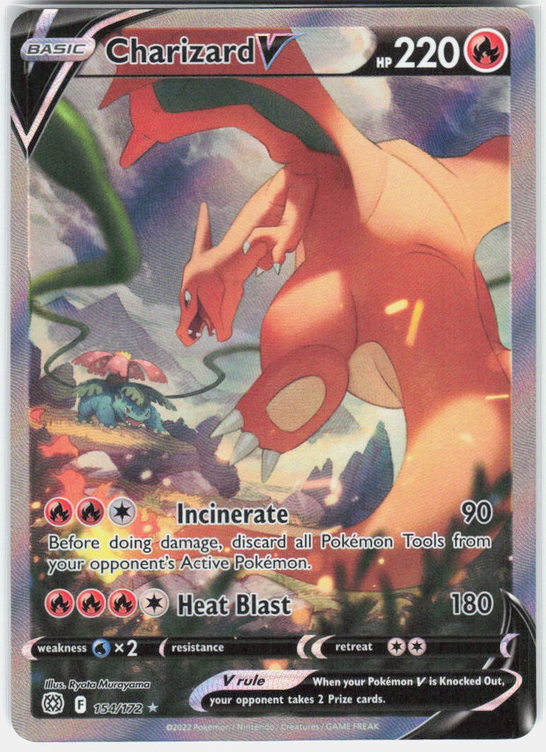 Pokemon Charizard V (Alternate Full Art) SWSH09 154/172 UR NM