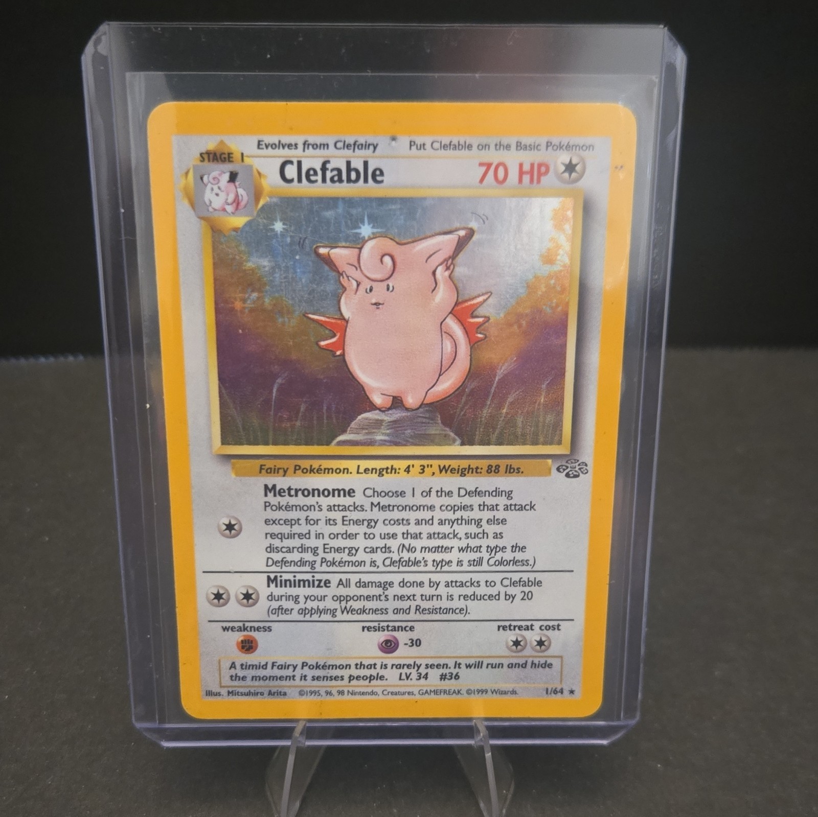The Pokémon Company Pokémon TCG Clefable 01/64 Jungle Holo Rare 70 HP 1999