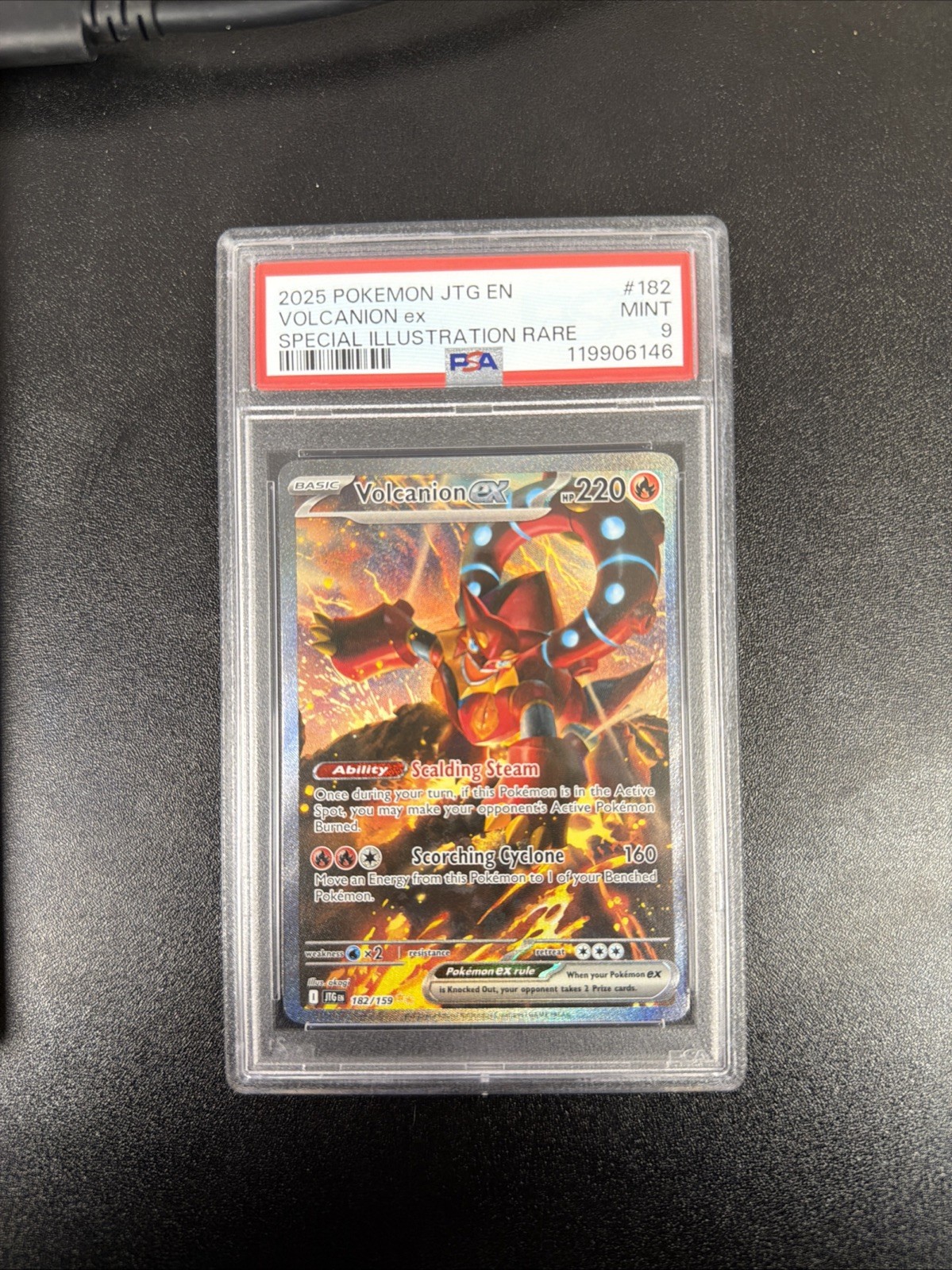 2025 Pokemon JTG Volcanion ex Special illustration Rare 182/159 PSA 9 🔥