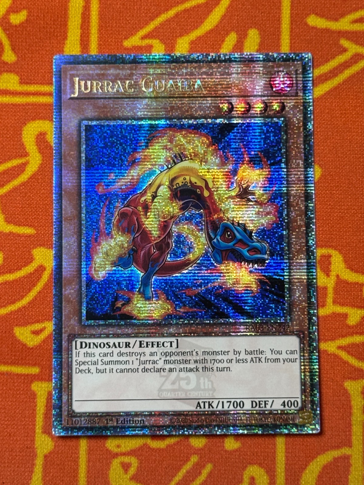 YUGIOH JURRAC GUAIBA QUARTER CENTURY SECRET RARE RA03-EN242
