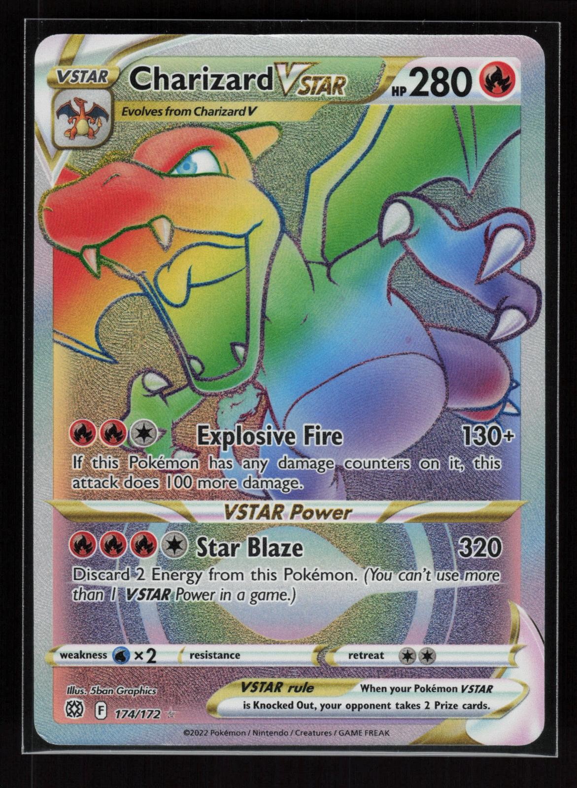 Charizard VSTAR Rainbow Rare Brilliant Stars 174/172 Near Mint