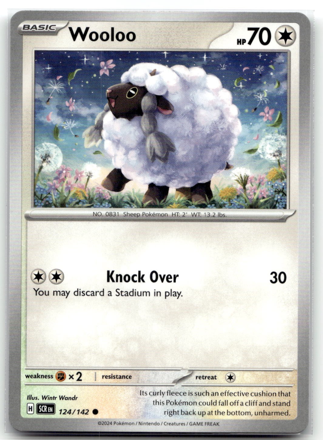 Wooloo 124/142 SV07: Stellar Crown Common Pokemon TCG NM