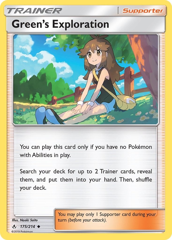 Green’s Exploration (175/214) Uncommon NM SM10 SM – Unbroken Bonds Pokemon TCG