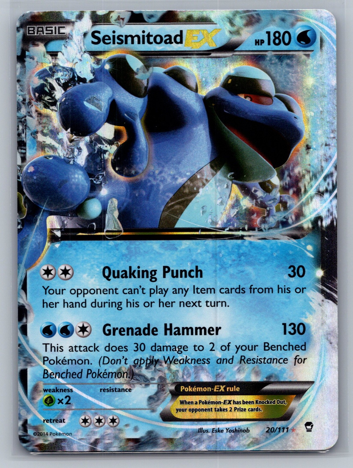 Seismitoad EX XY – Furious Fists #20/111 Ultra Rare,Holo Pokemon Card