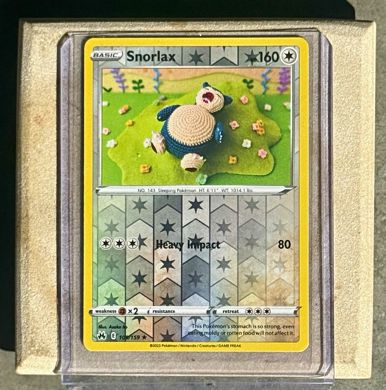 Snorlax 109/159 Reverse Holo Crown Zenith Asako Ito Crochet Pokemon TCG NM