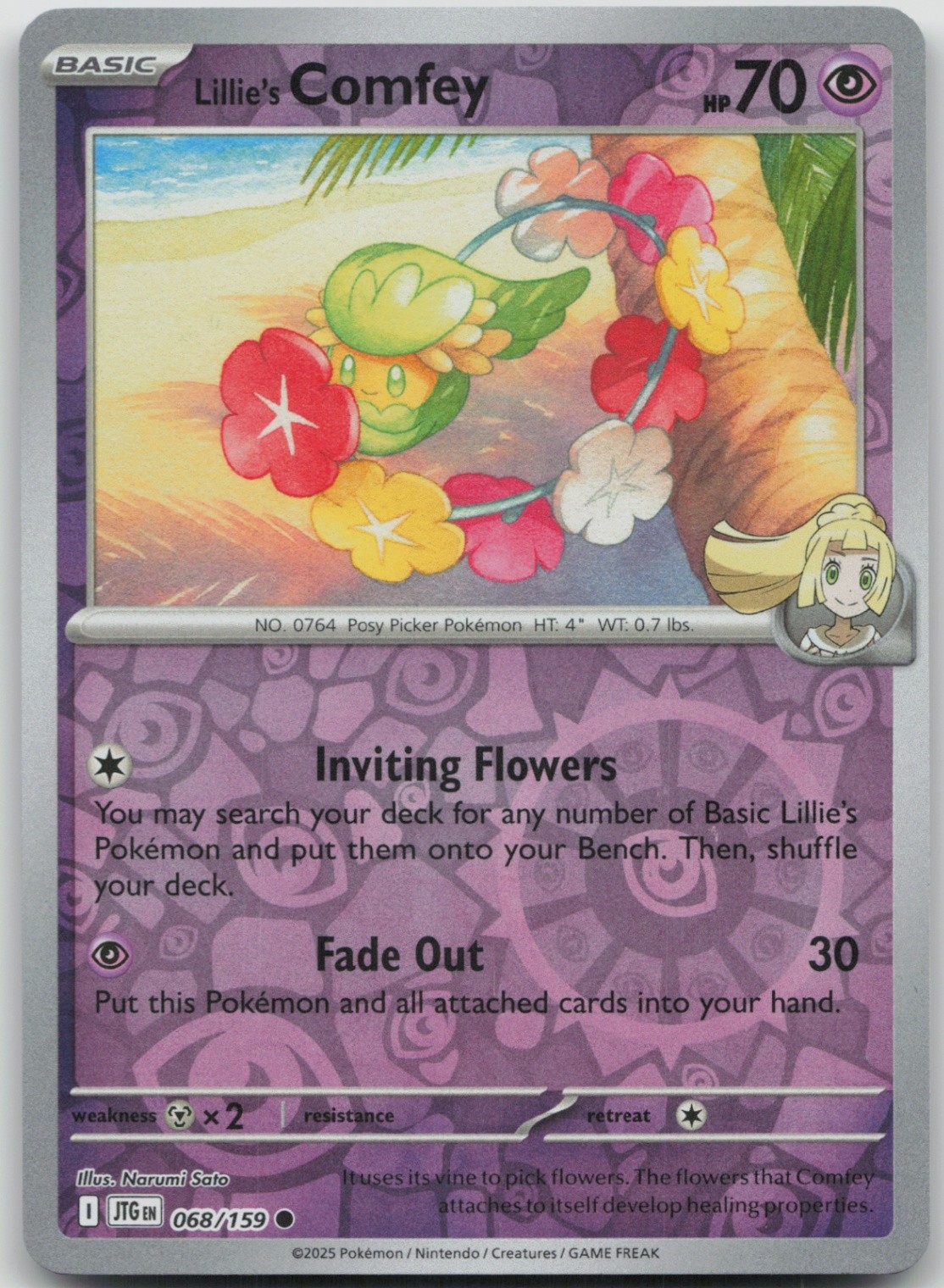 Lillie’s Comfey 068/159 Common SV09: Journey Together NM Reverse Holo