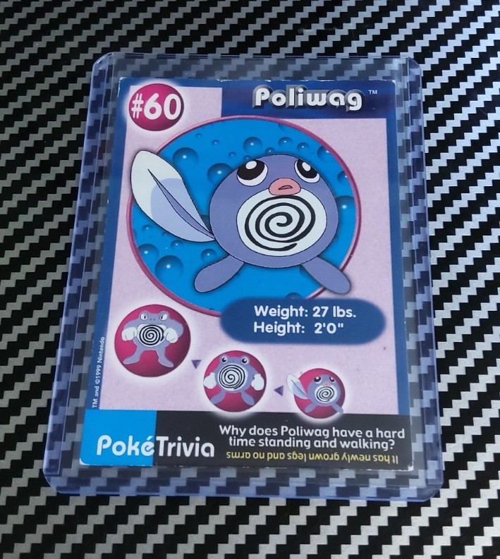 MP/LP Poliwag Non Perforated #60 Pokémon Burger King PokeTrivia Original 1999