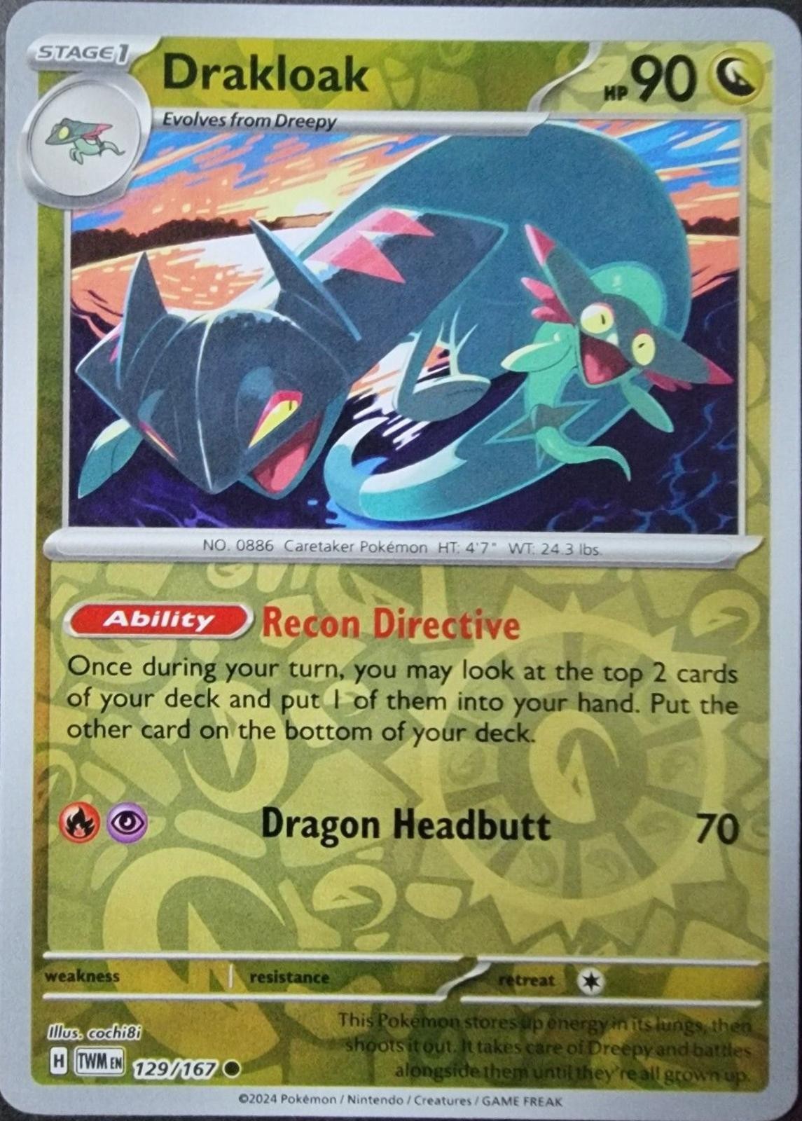 Drakloak (129/167) Reverse Holofoil Common NM TWM Twilight Masquerade Pokemon…