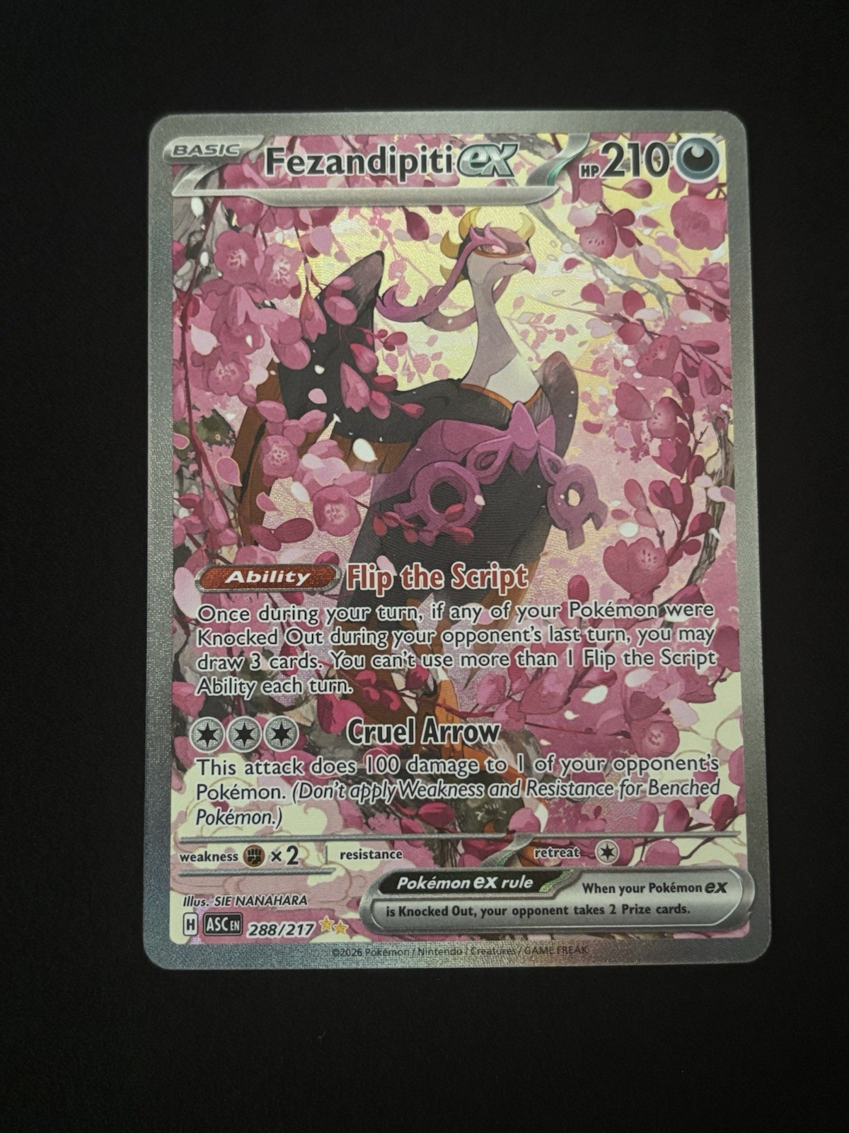 Fezandipiti ex 288/217 Me: Ascended Heroes Holo Pokemon TCG – NM