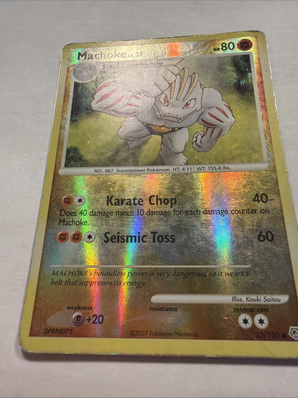 Machoke 53/130 Diamond and Pearl Reverse Holo