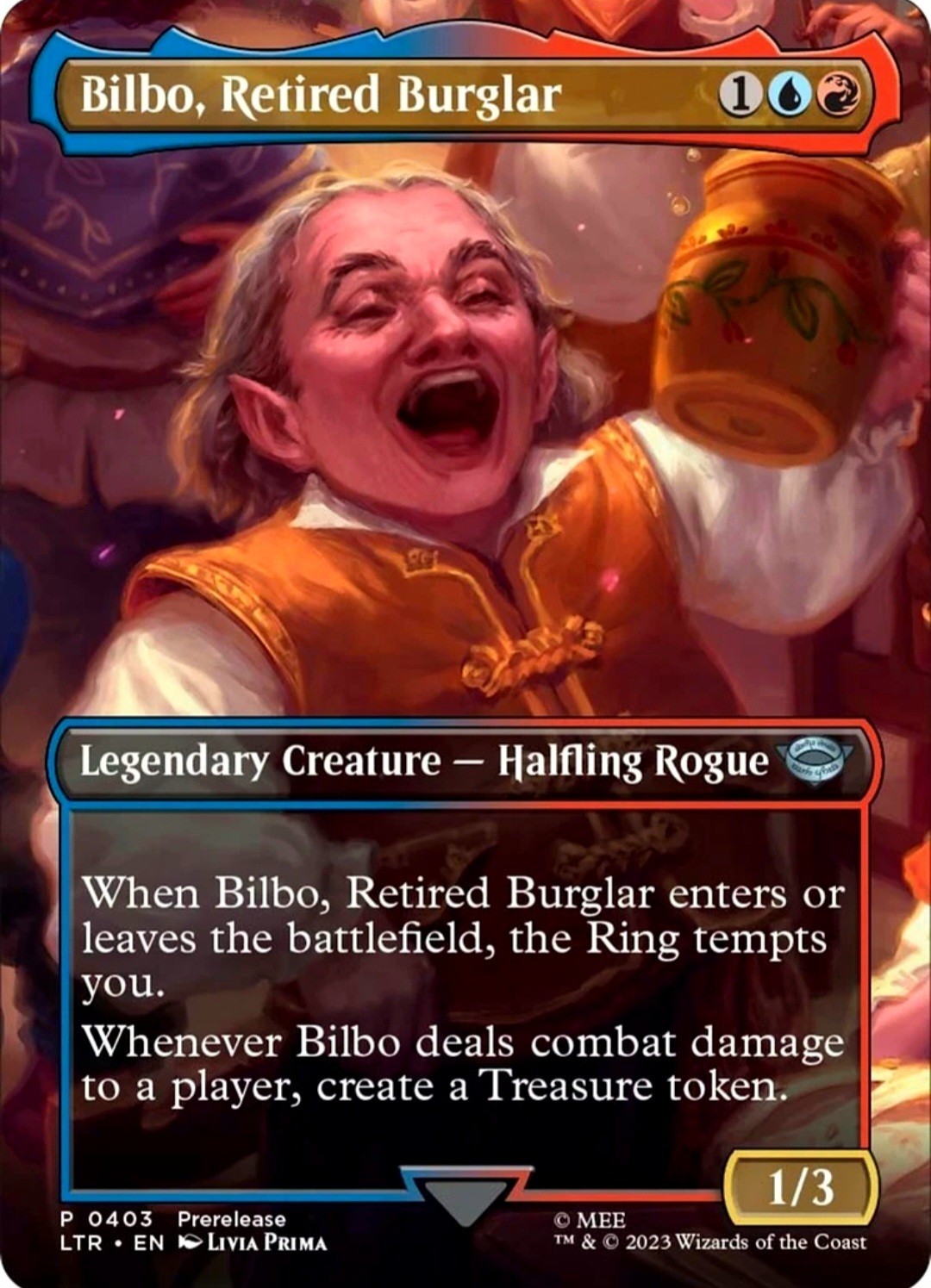 X 1 Bilbo, Retired Burglar NM-M Borderless LTR 403 MTG Magic The Gathering