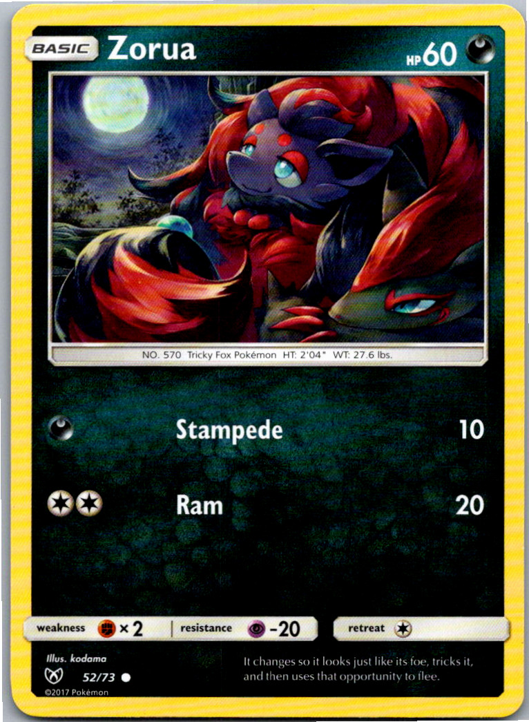 Zorua Common Shining Legends 52/73 NM