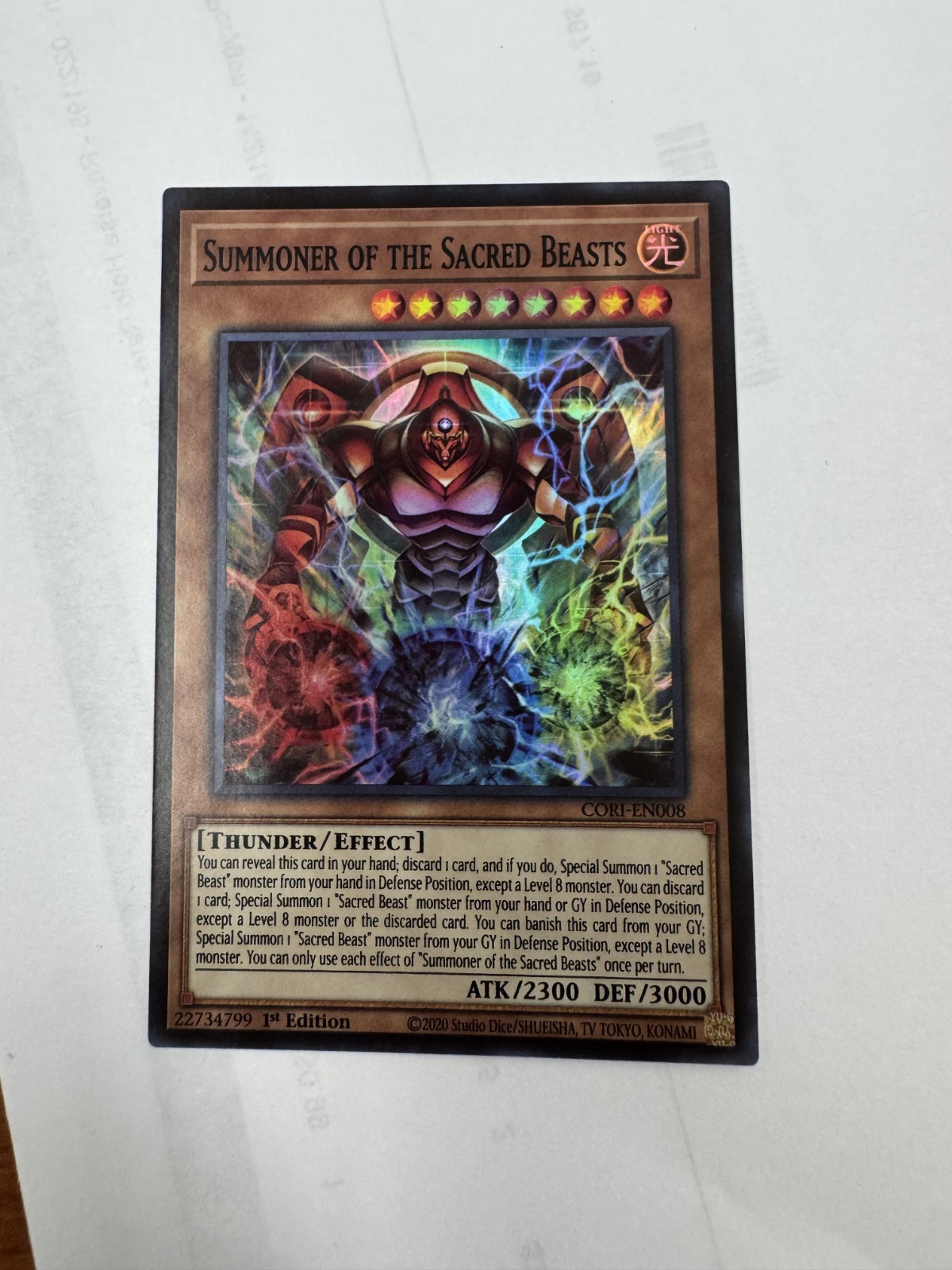 Summoner of the Sacred Beasts – CORI-EN008 – Super Rare – Chaos Origins – NM/M