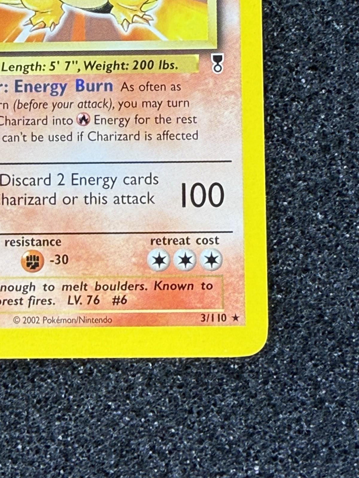 Pokémon TCG Charizard Rare 3/110 Legendary Collection EN 2002 Non Holo