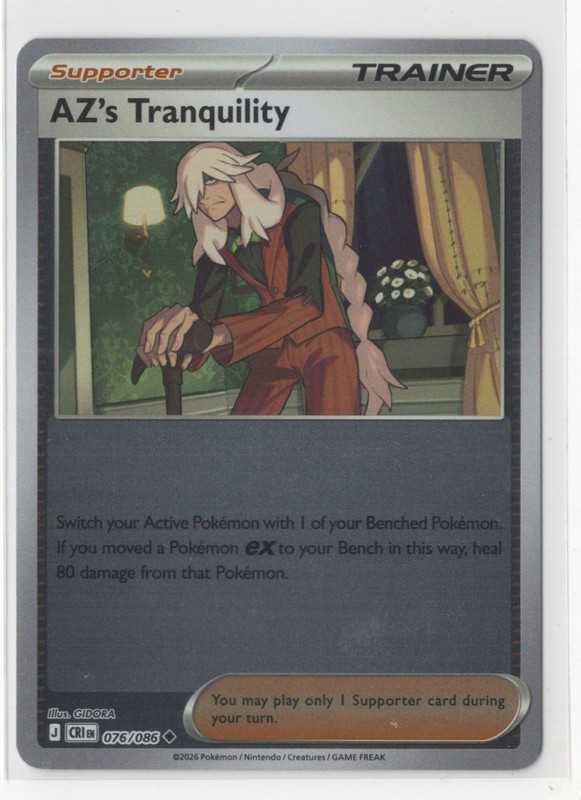 Pokemon Chaos Rising 076/086 AZ’s Tranquility Reverse Holo