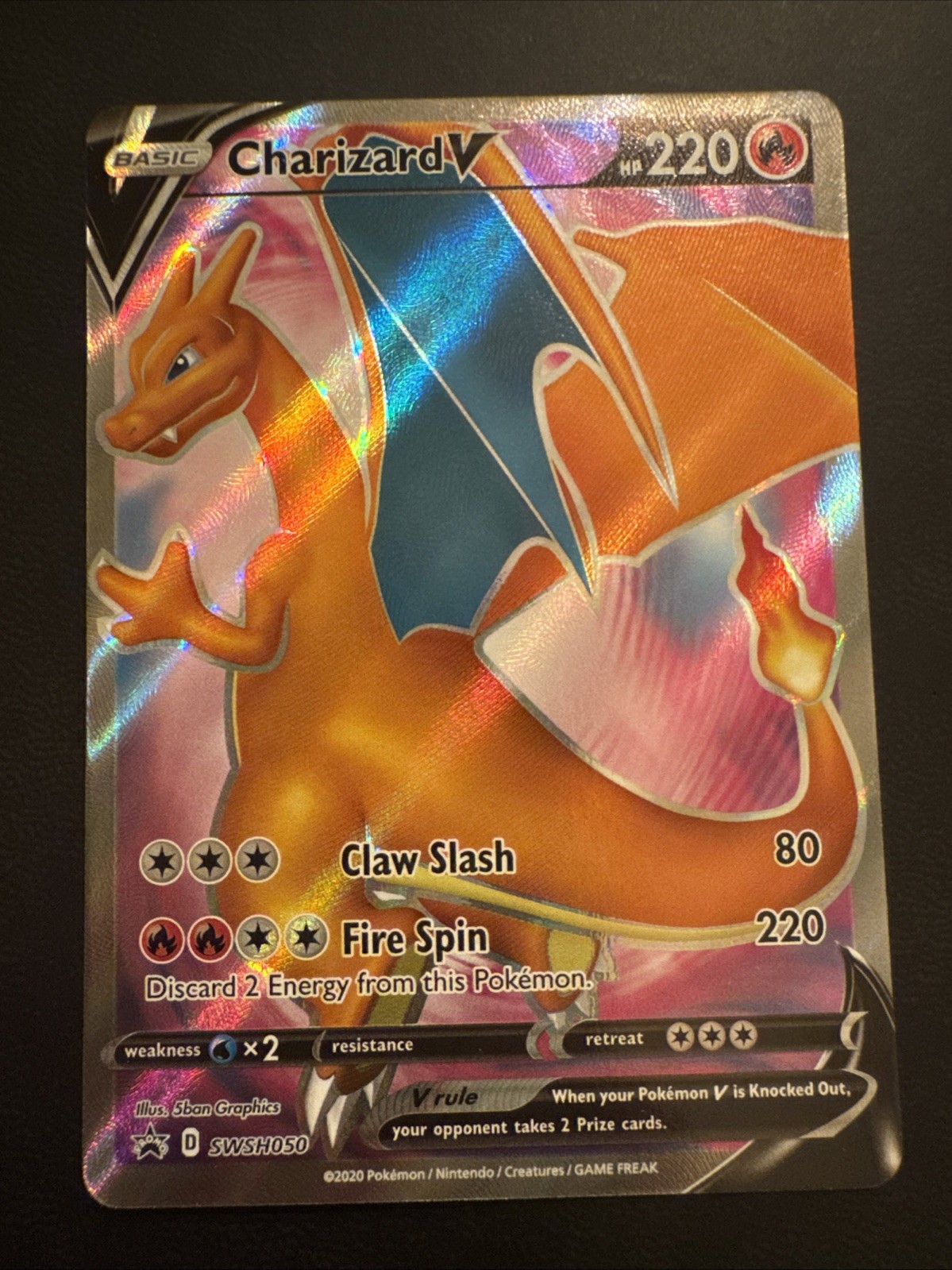 Charizard v Black Star Promo SWSH050: Sword & Shield Pokemon Card Holo NM