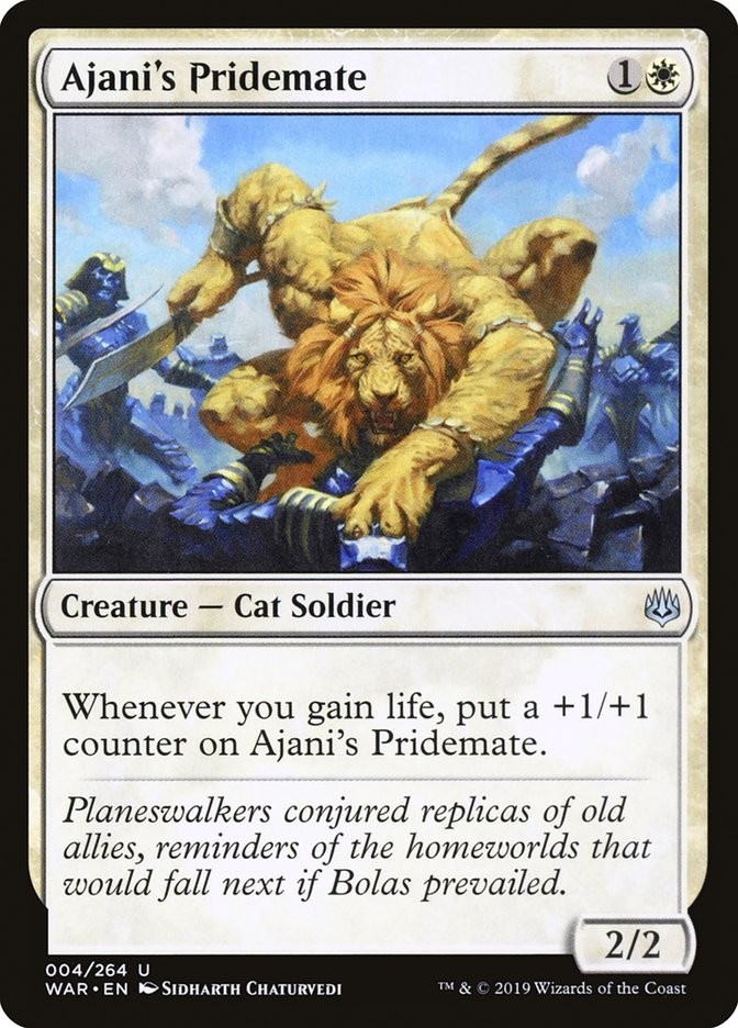 Ajani’s Pridemate 4 WAR Cat Soldier Sidharth Chaturvedi White 2019 MTG Lion
