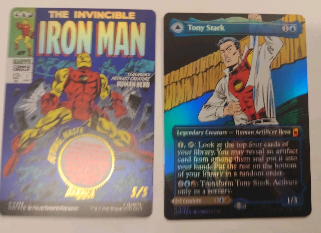1x Foil Tony Stark / The Invincible Iron Man Borderless Marvel Super Heroes 0392