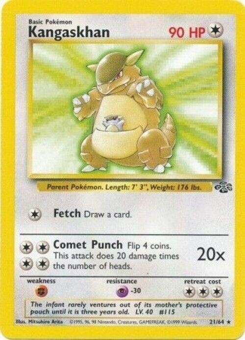 Pokémon TCG – Kangaskhan – 21/64 – Rare – Jungle Unlimited [Moderately Played]