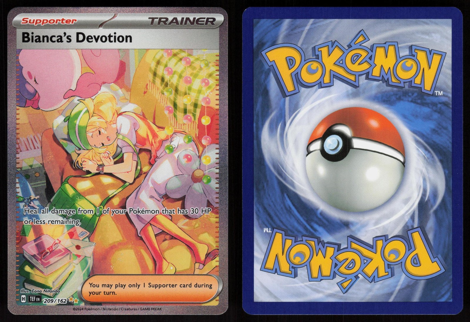 Bianca’s Devotion 209/162 Temporal Forces Holo Special Illustration Rare POKEMON
