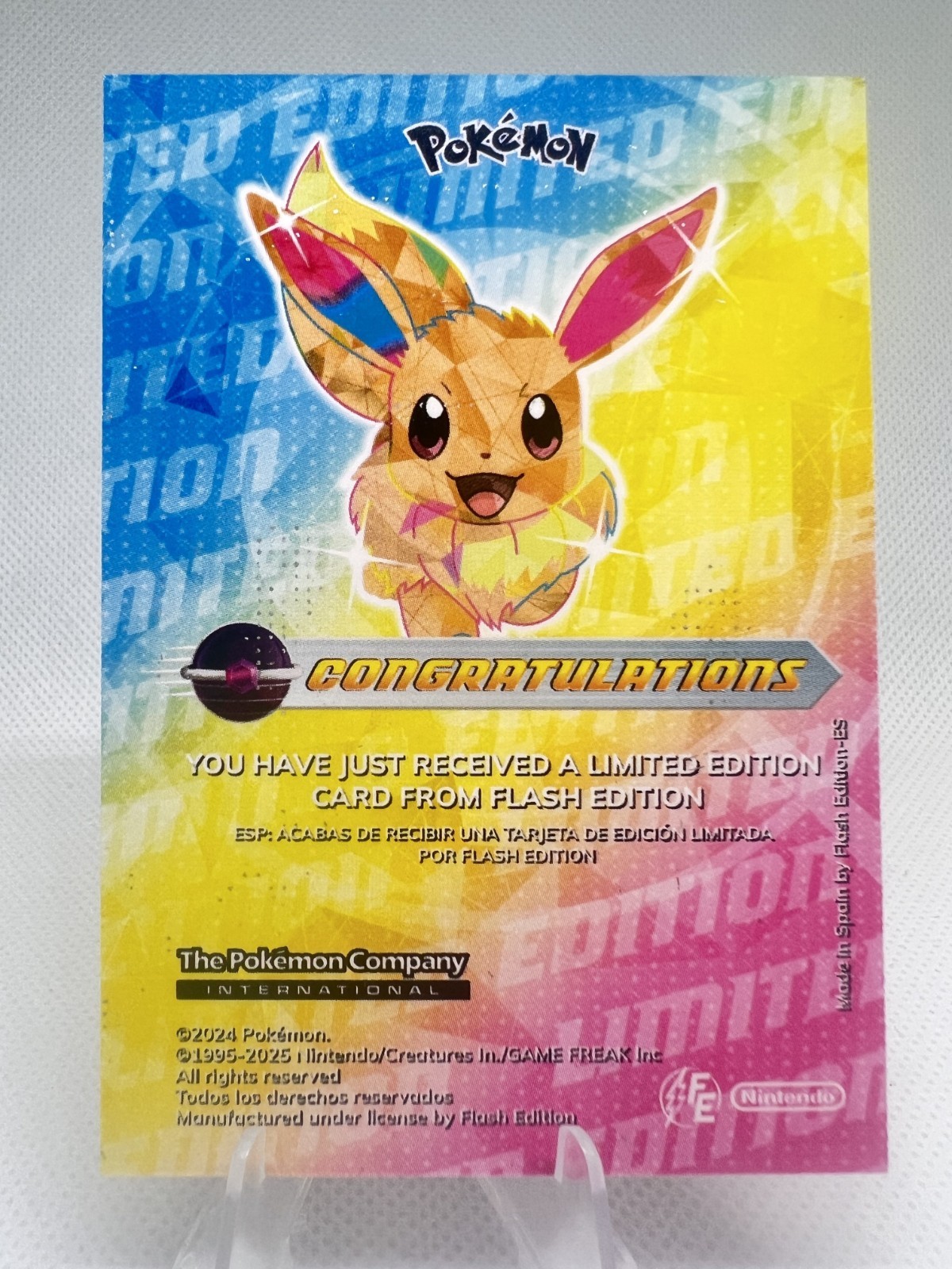 Eevee #133 – Crystal Rare Box Hit – Flash Edition Blue Pokedex- Pokemon