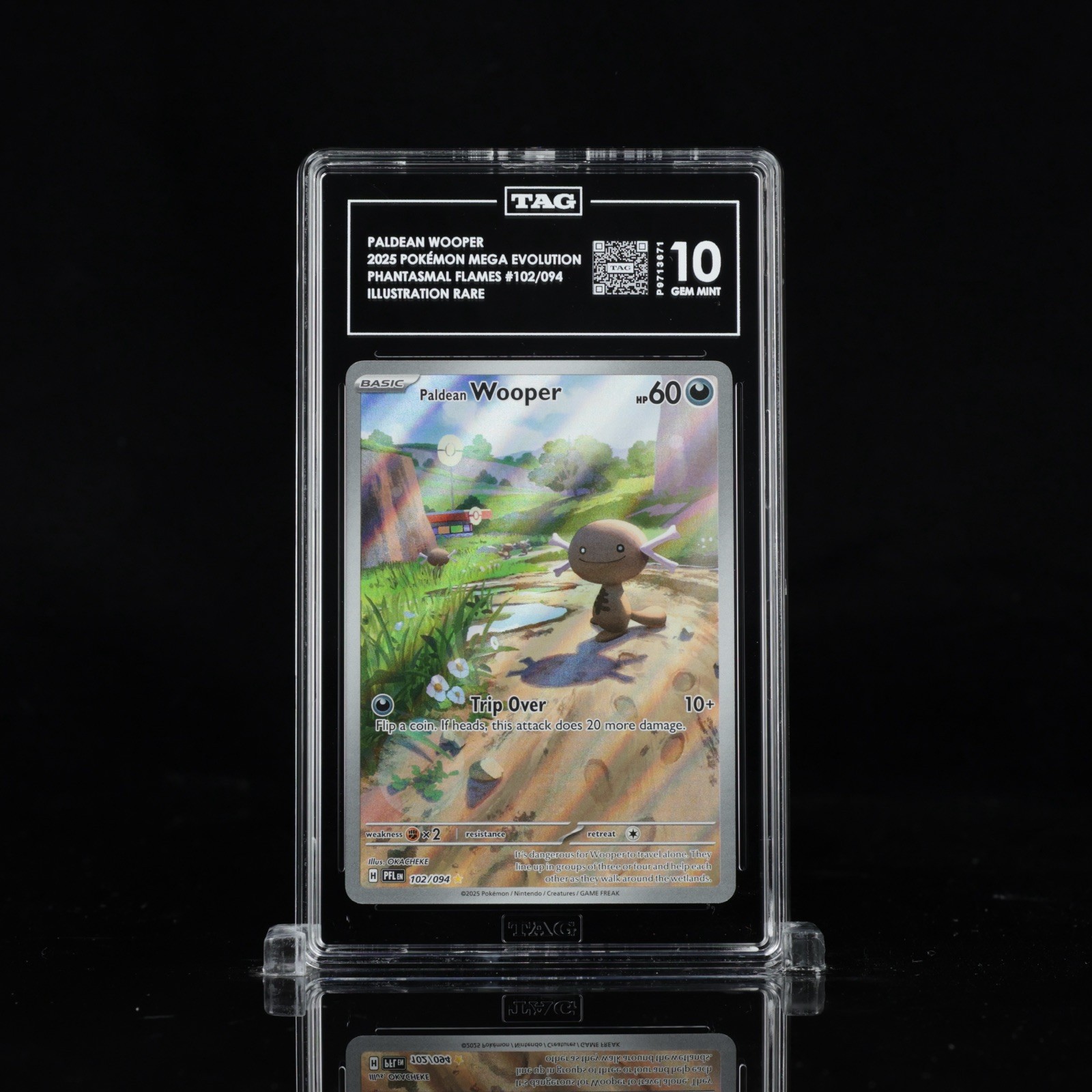 Paldean Wooper #102/094 TAG 10 Gem Mint PHANTASMAL FLAMES IR