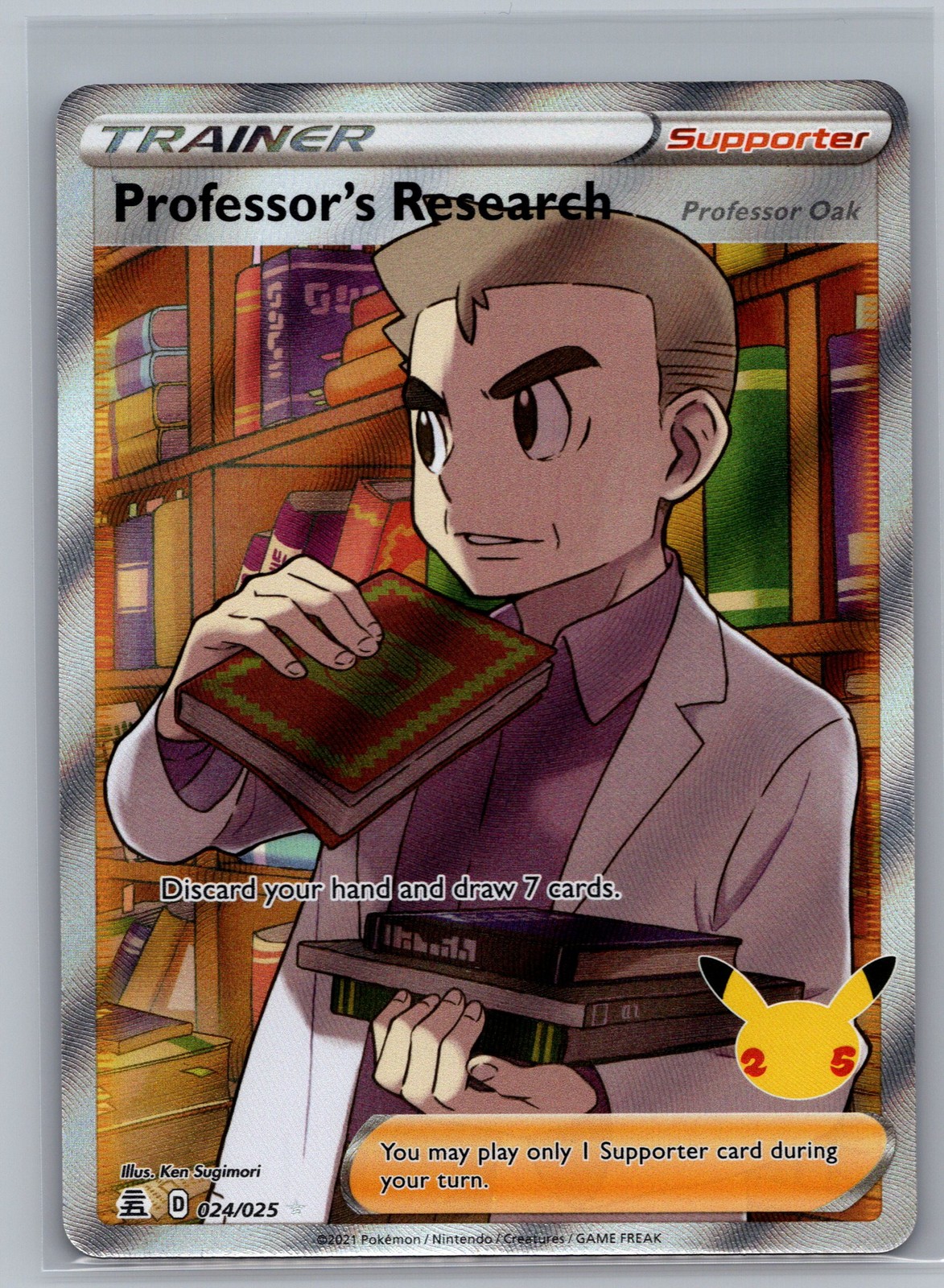 Pokemon Professor’s Research [Professor Oak] (Full Art) Celebrations #024/025 NM