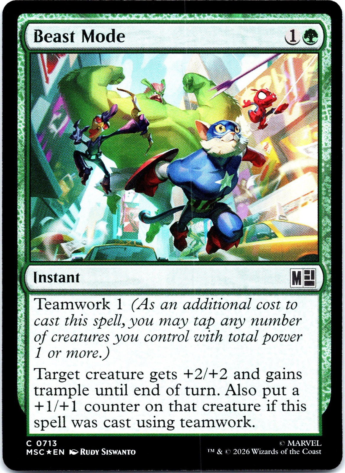 Beast Mode Foil C Commander: Marvel Super Heroes 713 NM
