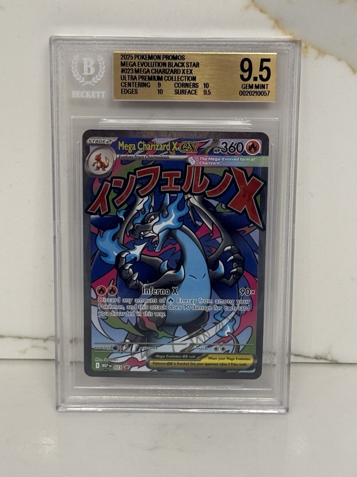 Pokemon Mega Charizard X EX 023 Me: Mega Evolution Promo Full Art Holo BGS 9.5