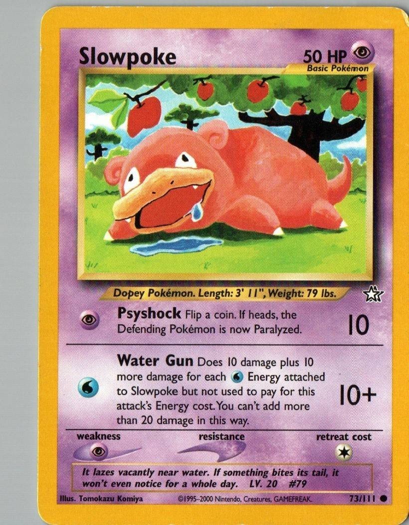 Pokémon TCG Neo Genesis Slowpoke HP Crease