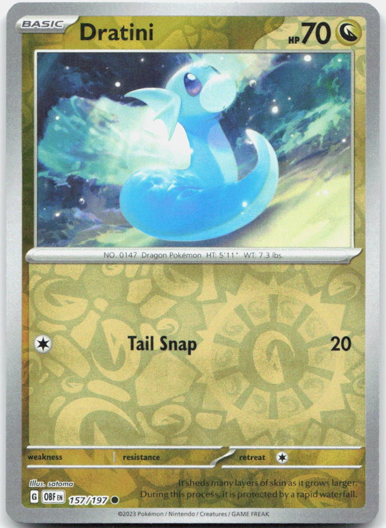 Dratini Reverse Holo 157/197 SV03: Obsidian Flames Common NM
