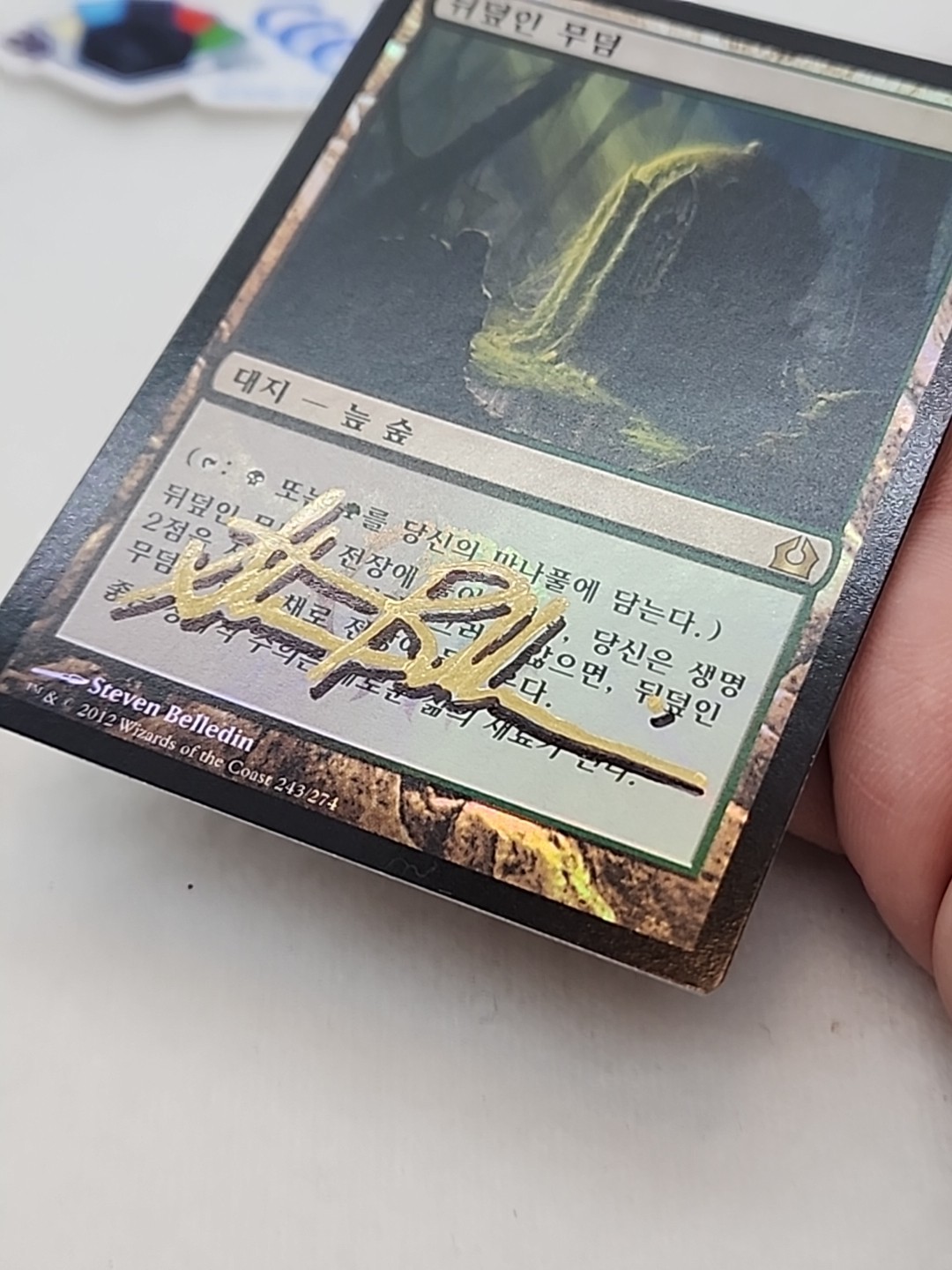 Overgrown Tomb SIGNED GOLD/BLACK SHADOW FOIL KOREAN Steven Belledin MTG *RC