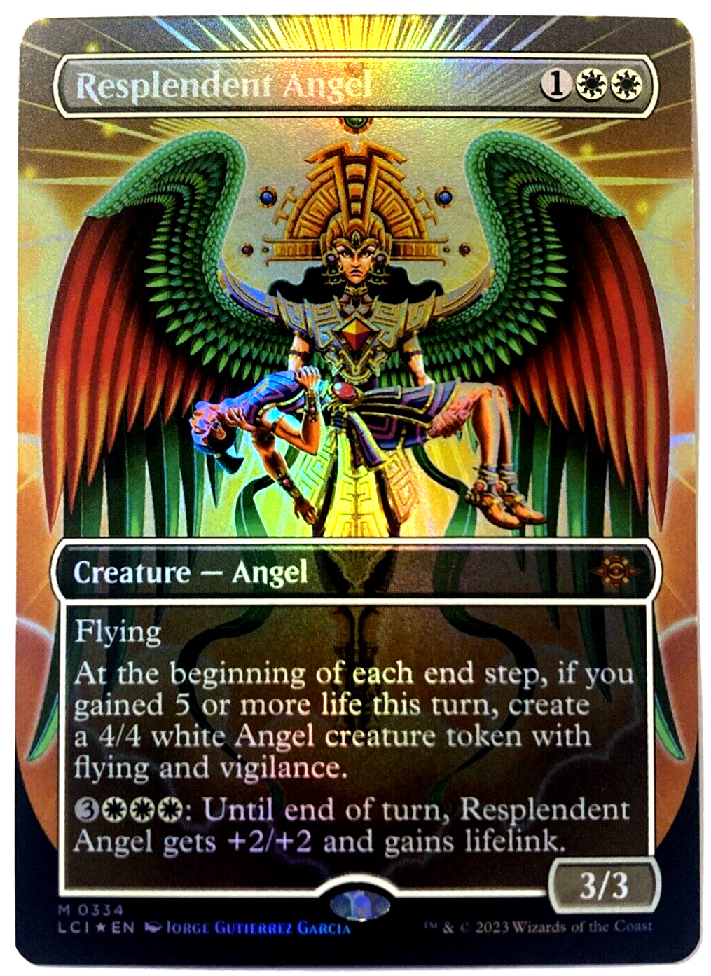 MTG Resplendent Angel BORDERLESS FOIL The Lost Caverns of Ixalan 0334 Foil