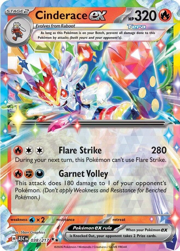 Cinderace ex [{ASC- 038/217] Double Rare – Holofoil NM