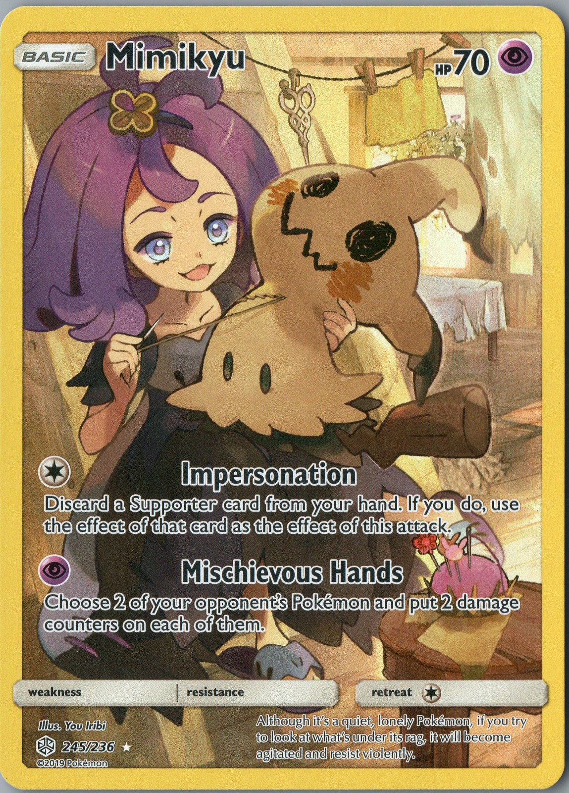 Mimikyu (Secret) Secret Rare SM – Cosmic Eclipse 245/236 NM Holofoil – Pokemon