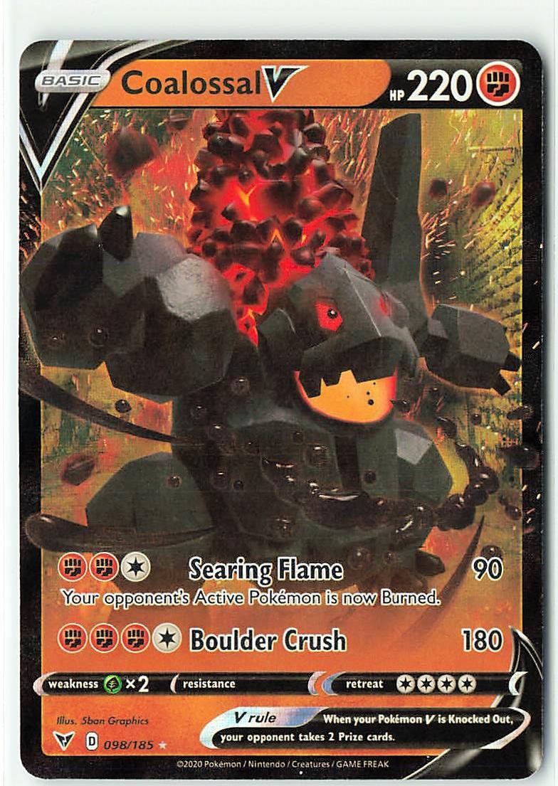 Coalossal V 098/185 Holo V Rare Vivid Voltage Pokemon Holo Near Mint